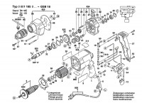 Bosch 0 601 195 041 GSB 18 Percussion Drill 110 V / GB Spare Parts GSB18